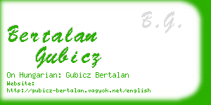 bertalan gubicz business card